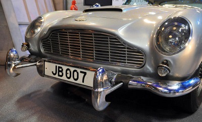 Licensed to take part: This Aston Martin DB5 starred in Goldfinger and Thunderball