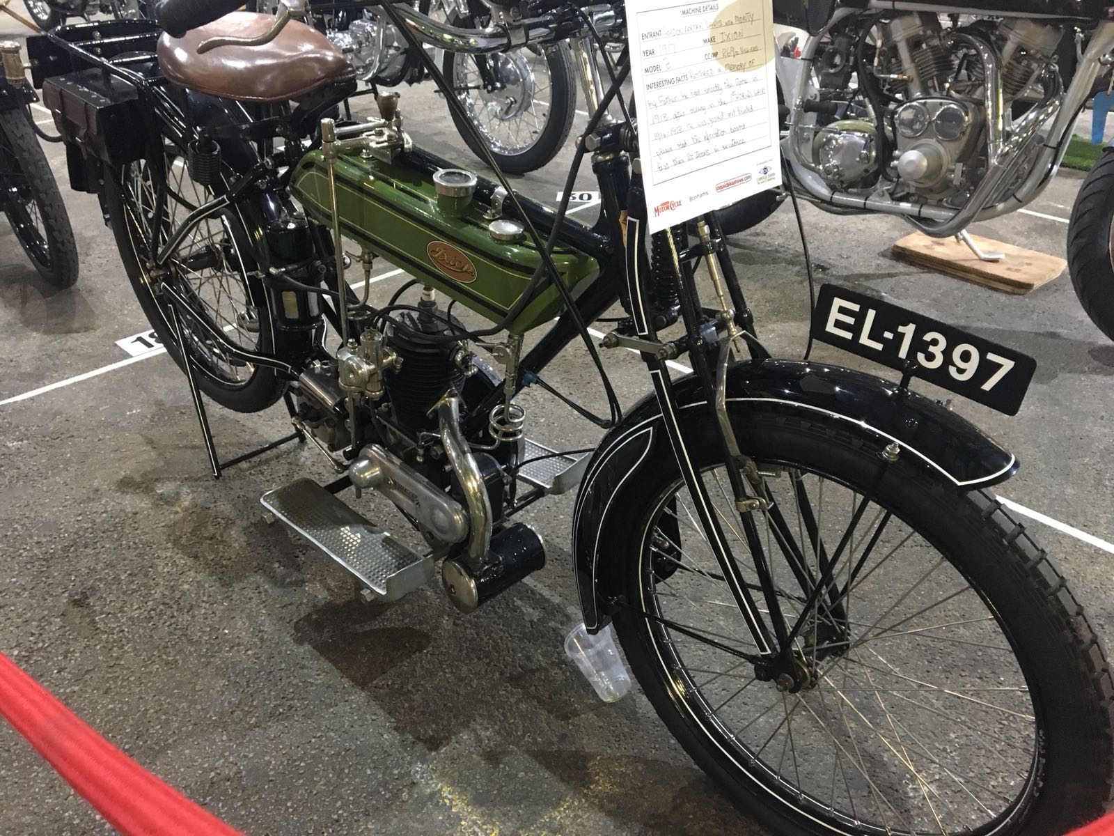 1917 Ixion B 269cc built in memory of a father who used the same bike in 1918 after WWI