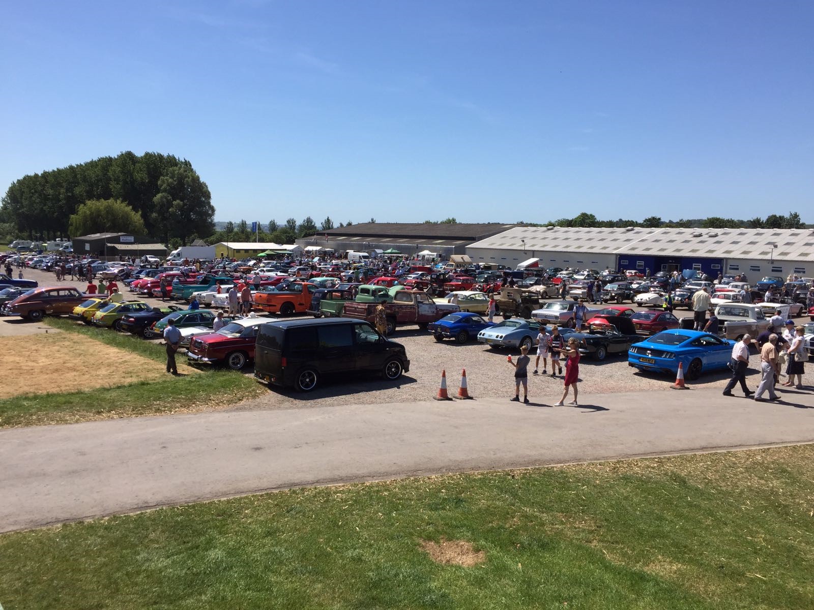 Car park of people attending event