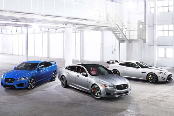 Blue Jaguar XFR S 2015 Sliver XJR And White XKR S