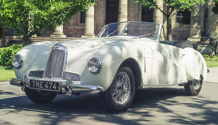 White Aston Martin 2 litre