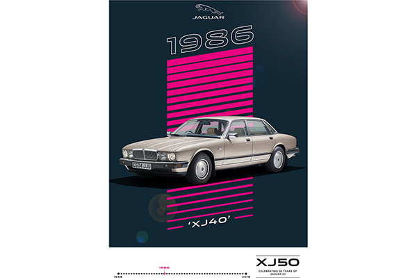 Champagne Jag XJ40 1986 Poster