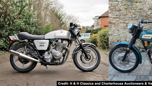 silver-1977-laverda-jota-180-and-green-1970-triumph-t150-trident-credit-h-and-h-classics-and-charterhouse-auctioneers
