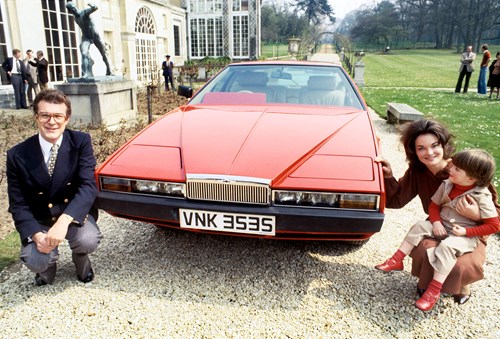The Marquess and Marchioness of Tavistock with their Aston Martin Lagonda