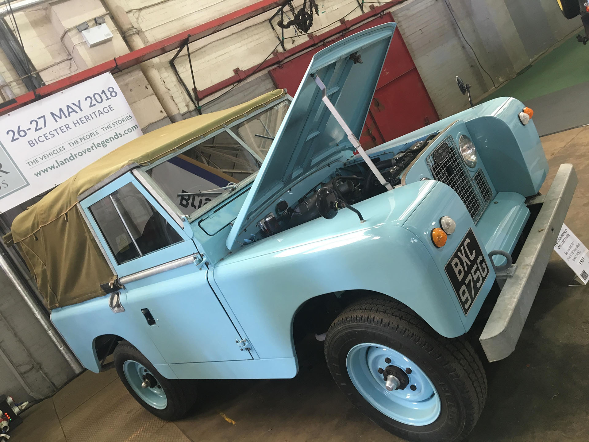 Powder blue Land Rover