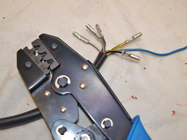 Crimper and wires with new bullet connectors