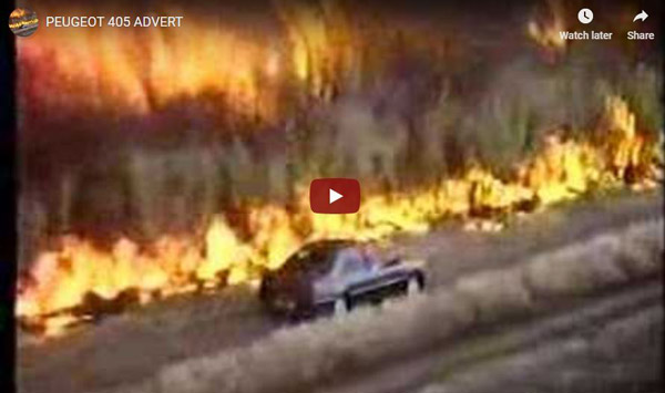 Screenshot of Peugeot 405 advert
