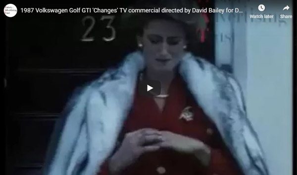 Screenshot of VW car advert