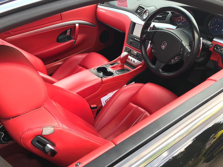 Red Maserati interior