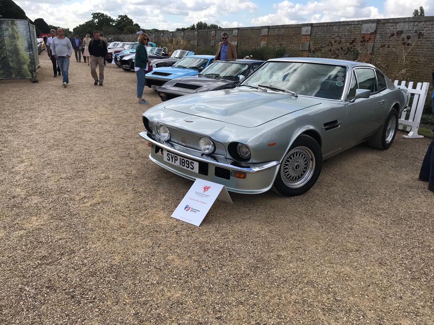 Silver Aston Martin Vantage wide shot