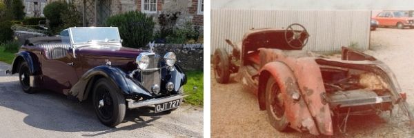 1938 Alvis, restored and at the scrapyard