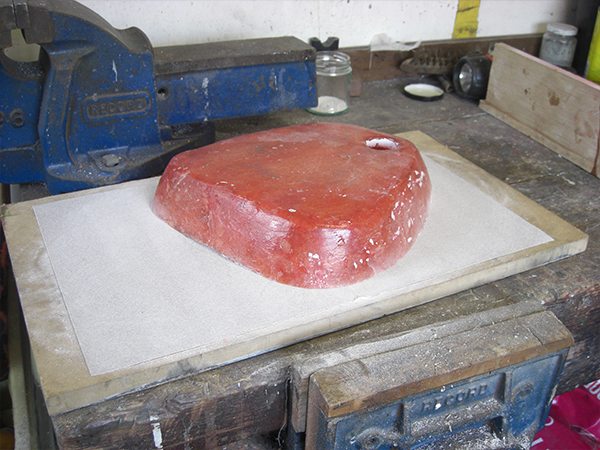 Panel sitting on top of work surface