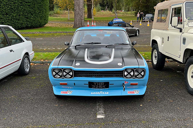 early-70s-bright-blue-ford-capri-with-black-bonnet-rs2600-at-chateau-impney