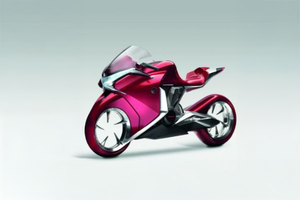 Metallic 2009 Red Honda V4 Concept Motorcycle