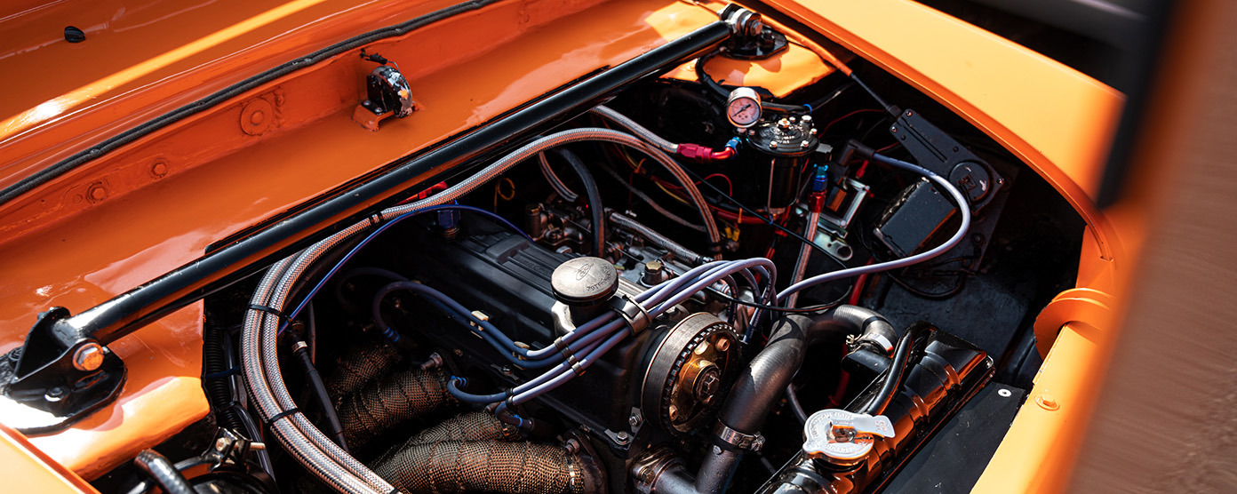 Orange car with engine revealed