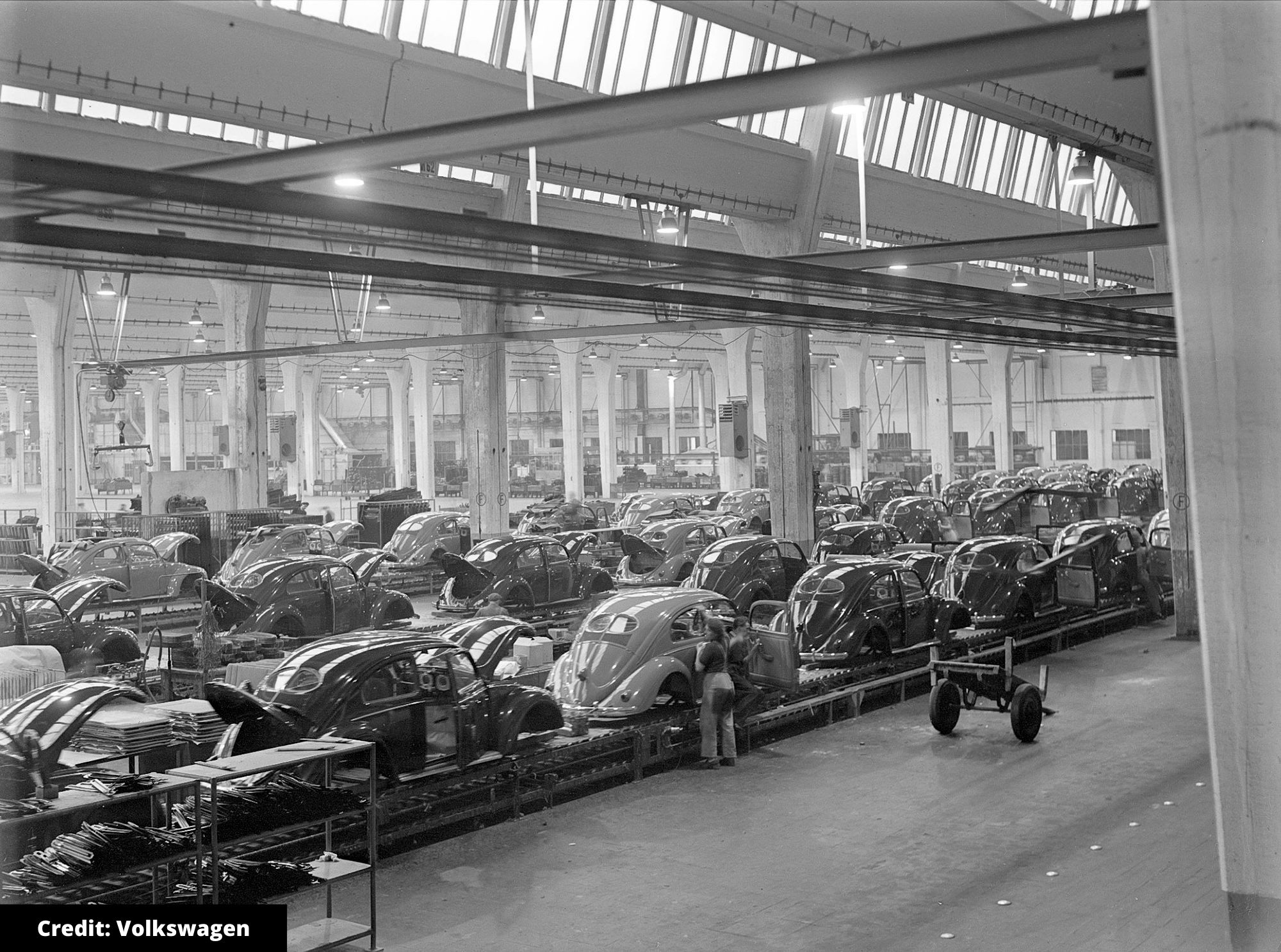 Volkswagen Beetles on production line