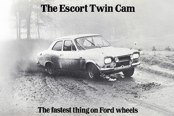 Monochrome Ford Escort Twin Cam The Fastest Thing On Ford Wheels Driving On A Muddy Track