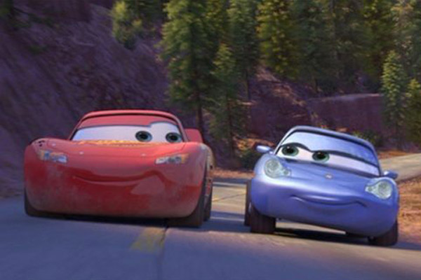 Red Lightening Mcqueen And Sally Carrera From the Cartoon Film "Cars"