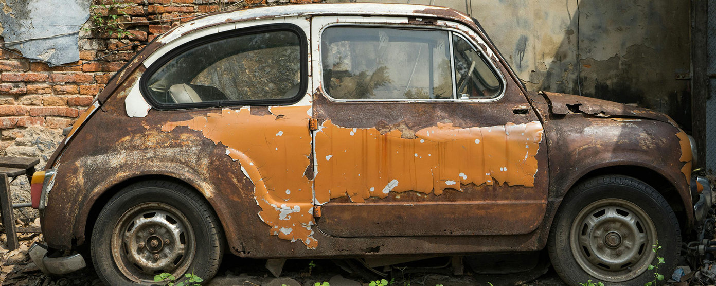 Rusty classic car