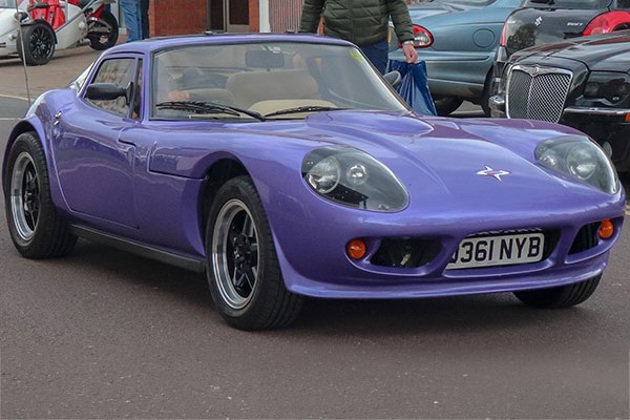 A purple 1989 Marcos Mantula