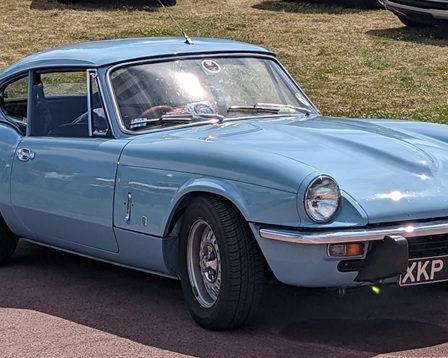 A light blue 1971 Triumph GT6