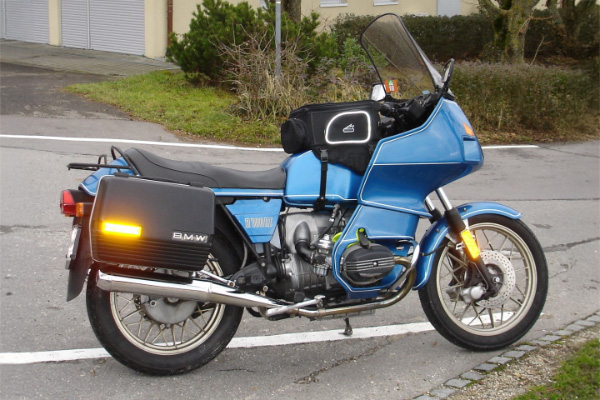 Metallic 1978 to 1984 Blue Bmw 100RT Motorbike