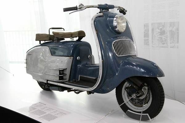 Blue And White 1954 Ducati Cruiser
