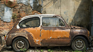 Rusty classic car