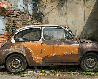 Rusty classic car