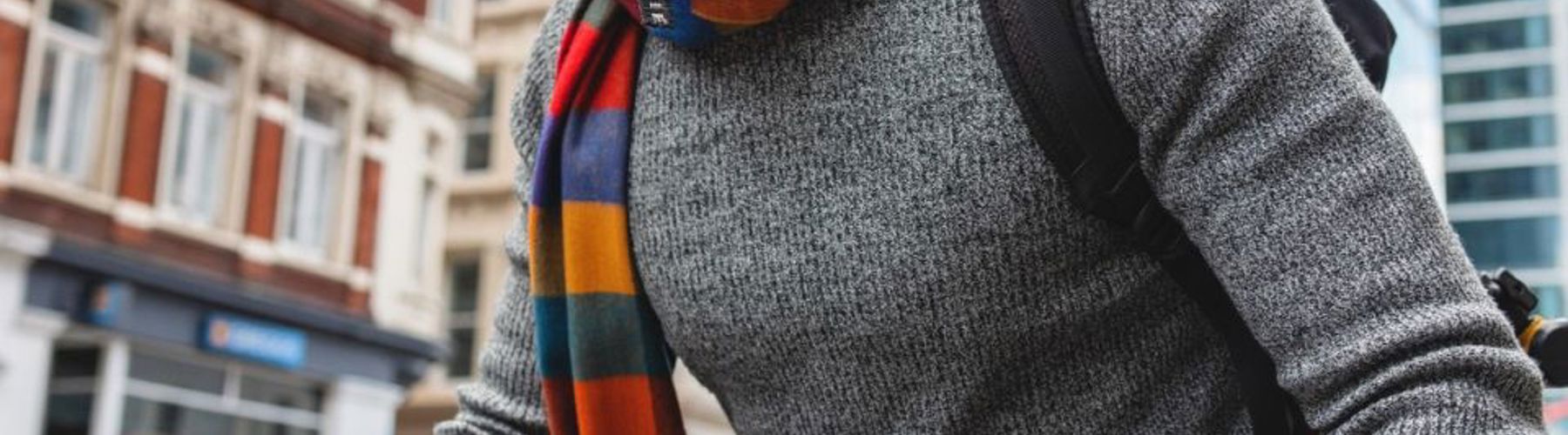 Man on a bike on the way to work