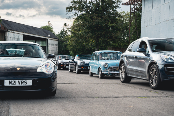 nose to bumper line Of Classic Cars