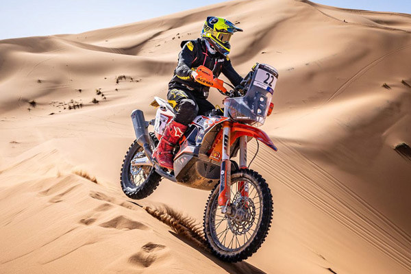 KTM 450 Dakar Rally Motorbike On Sand Dunes