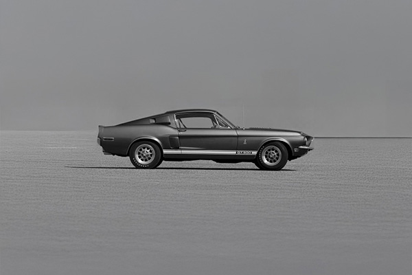 Silver 1967 Ford Mustang Shelby GT500