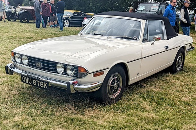 A white 1972 Triumph Stag