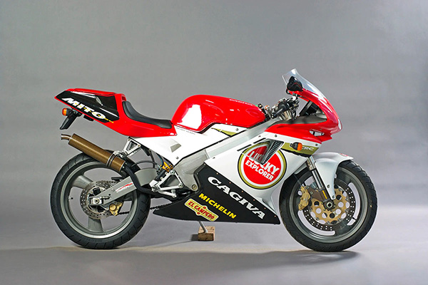 White Blue Red And Yellow 1994 96 Honda NSR250R motorbike Courtesy Bonhams