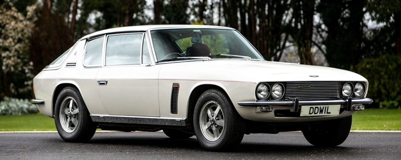 A white 1975 Jensen Interceptor