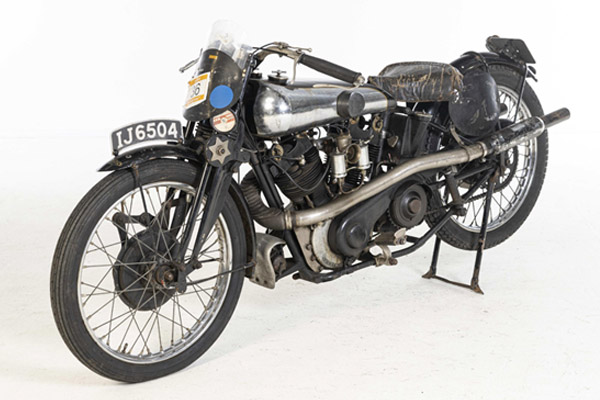 1925 Silver Tanked Brough Superior Motorbike