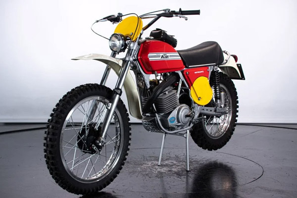 Red And Yellow 1974 KTM GS 250 Motorbike Courtesy Car And Classic