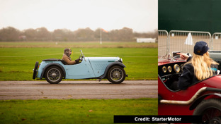 blue-1934-singer-9-and-rear-of-red-1933-austin-7-ulster-startermotor