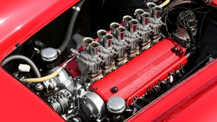 A red 250 Testa Rossa engine