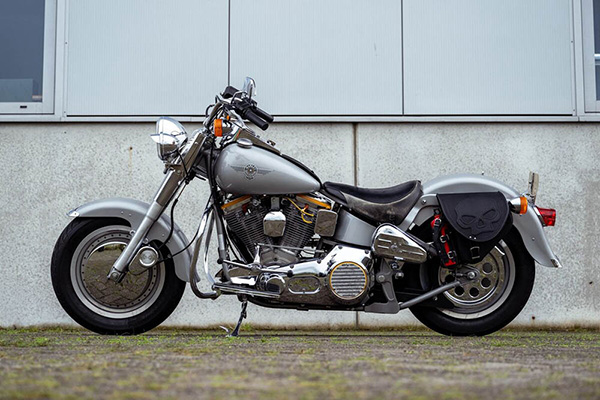 Silver Harley Davidson Fat Boy Hiroshima