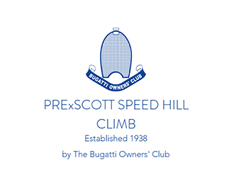 PRExSCOTT SPEED HILL CLIMB established 1938 by the Bugatti Owners' Club logo