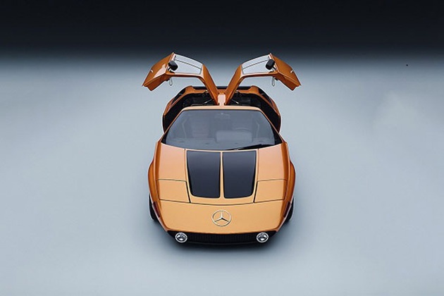 An orange C111 with the doors up