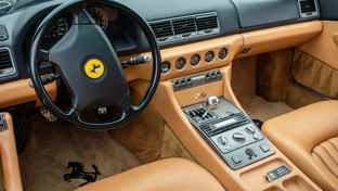 Ferrari interior with orange seats