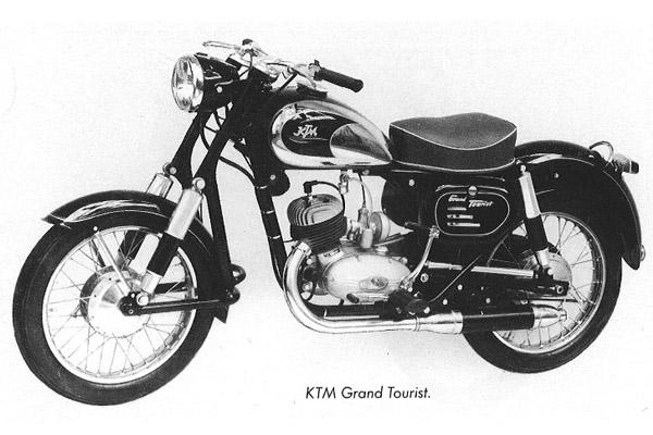 Monochrome 1954 KTM Grand Tourist Motorbike