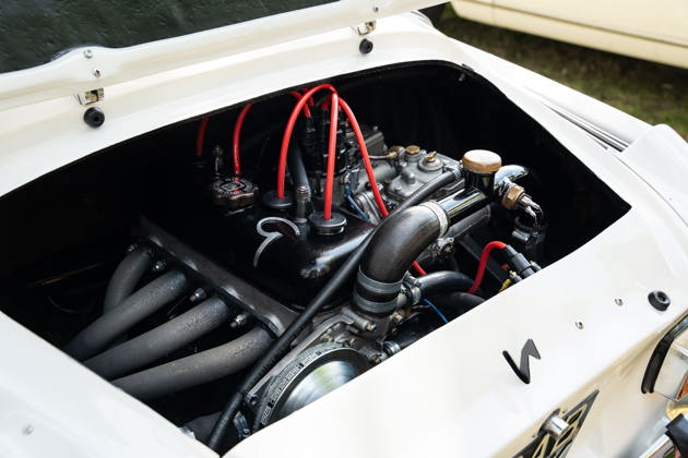 A modified classic car engine