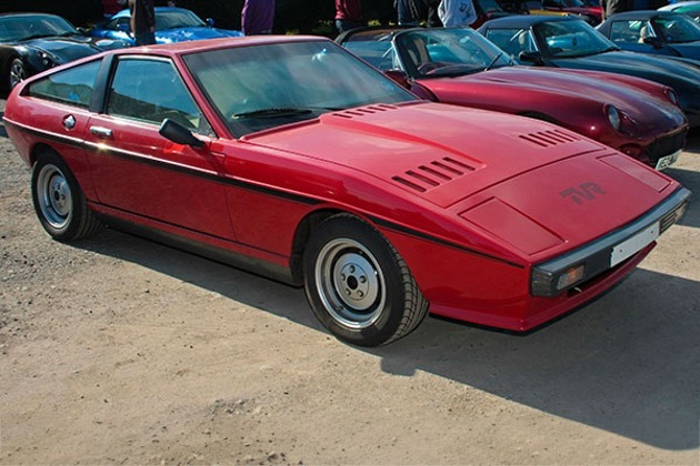 A red TVR Tasmin
