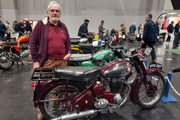 Carrington Porter With His Burgundy 1955 BSA C11 250CC