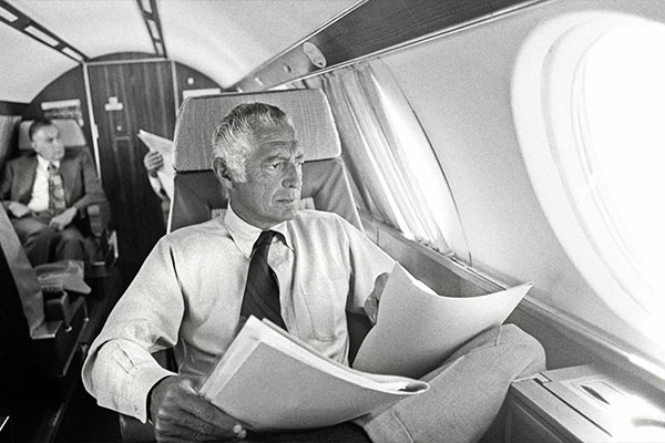 Gianni Agnelli On A Private Jet