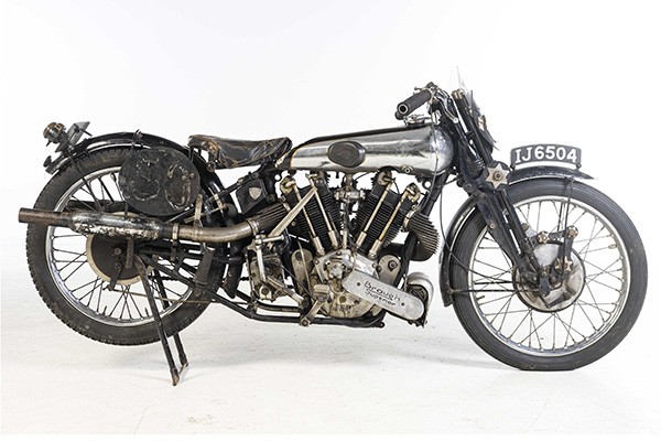 1927 Silver Tanked Brough Superior Motorbike